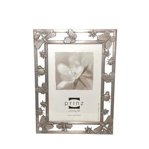 Prinz Presenting Life Pewter Picture Frame‎ Butterflies Dragonflies Ladybugs EUC